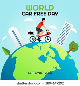 World Car Free Day Vector Illustration