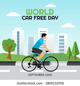 World Car Free Day Vector Illustration