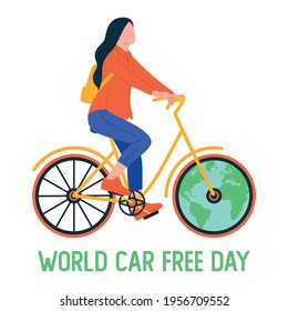 World car free day vector illustration, September 22