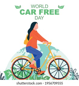World car free day vector illustration. Great for annual celebration of World Car Free Day poster and banner