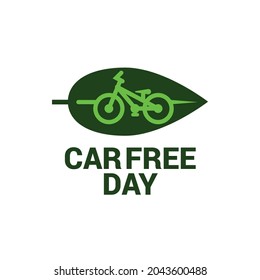 World Car Free Day vector logo illustration