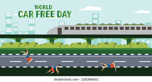 World Car Free Day vector illustration. simple and elegant design