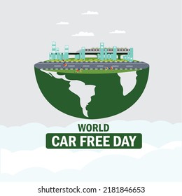 World Car Free Day Vector Illustration. Simple And Elegant Design