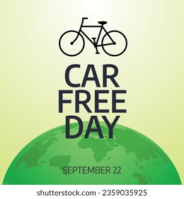 World Car Free Day vector graphic suitable for World Car Free Day celebration. Flyer design, flat illustration, and flat design.