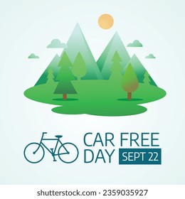 World Car Free Day vector graphic suitable for World Car Free Day celebration. Flyer design, flat illustration, and flat design.