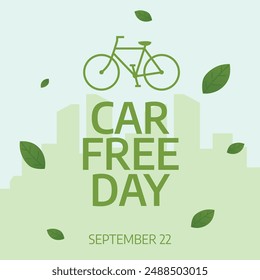 World Car Free Day vector design template good for celebration usage. Car Free Day design. flat design. eps 10. 