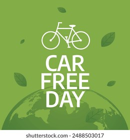 World Car Free Day vector design template good for celebration usage. Car Free Day design. flat design. eps 10. 