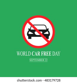 World car free day vector illustration