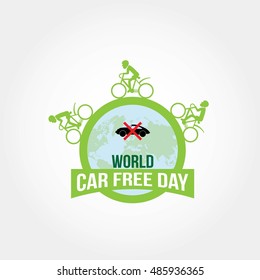 World car free day vector illustration. Great for annual celebration of World Car Free Day poster and banner.
