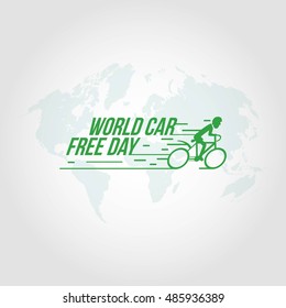 World car free day vector illustration. Great for annual celebration of World Car Free Day poster and banner.