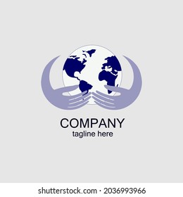 world care hand logo. vector illustration for logo, icon or mascot