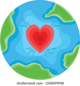 World Care illustration design template. Happy Earth Day. Our Earth