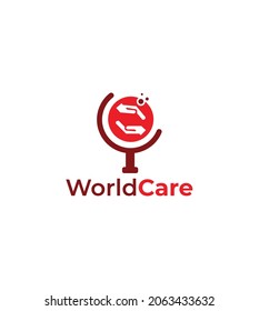Plantilla de diseño de logotipo de cuidado del mundo
