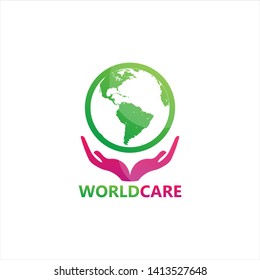 World Care Logo Template Design Vector, Emblem, Design Concept, Creative Symbol, Icon