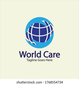 World Care Logo Template Design Vector, Emblem, Design Concept, Creative Symbol, Icon.