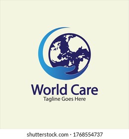 World Care Logo Template Design Vector, Emblem, Design Concept, Creative Symbol, Icon.