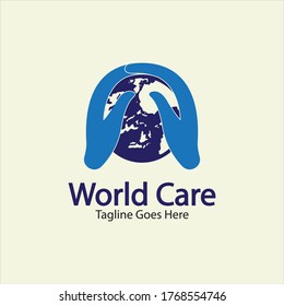 World Care Logo Template Design Vector, Emblem, Design Concept, Creative Symbol, Icon.