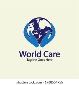 World Care Logo Template Design Vector, Emblem, Design Concept, Creative Symbol, Icon.