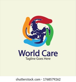 Vector de diseño de plantillas de logotipo de World Care, Emblem, Concepto de diseño, símbolo creativo, icono.