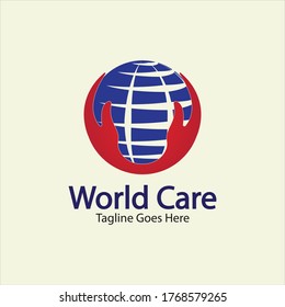 World Care Logo Template Design Vector, Emblem, Design Concept, Creative Symbol, Icon.