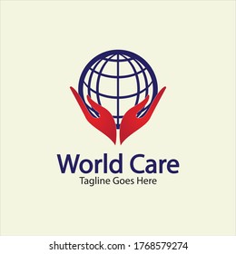 World Care Logo Template Design Vector, Emblem, Design Concept, Creative Symbol, Icon.
