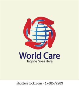 World Care Logo Template Design Vector, Emblem, Design Concept, Creative Symbol, Icon.