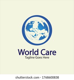 World Care Logo Template Design Vector, Emblem, Design Concept, Creative Symbol, Icon.