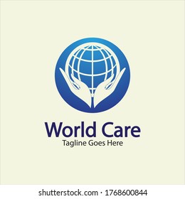 World Care Logo Template Design Vector, Emblem, Design Concept, Creative Symbol, Icon.