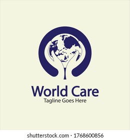 Vector de diseño de plantillas de logotipo de World Care, Emblem, Concepto de diseño, símbolo creativo, icono.