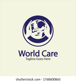 World Care Logo Template Design Vector, Emblem, Design Concept, Creative Symbol, Icon.