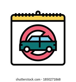 world car-free day, color icon vector. world car-free day sign. isolated symbol illustration