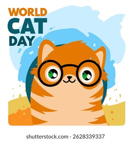 World Cat Day – background, poster, card – vector illustration