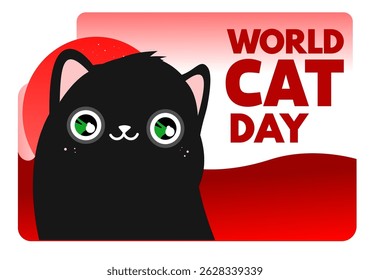 World Cat Day – background, poster, card – vector illustration