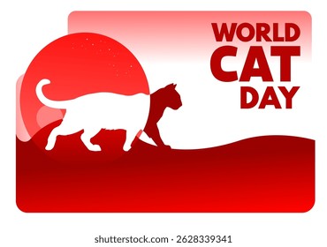 World Cat Day – background, poster, card – vector illustration