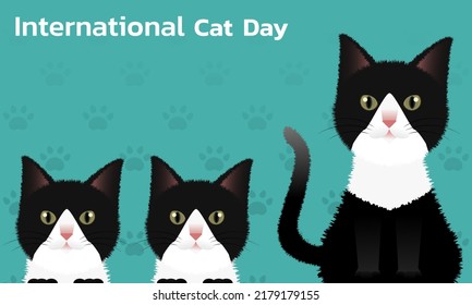 World Cat Day concept. Holiday concept. Template for background, Web banner, card, poster