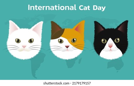 World Cat Day concept. Holiday concept. Template for background, Web banner, card, poster