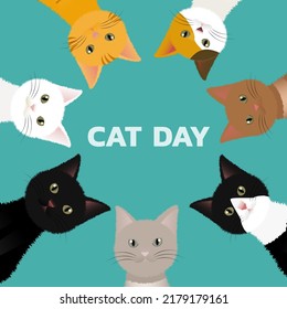 World Cat Day concept. Holiday concept. Template for background, Web banner, card, poster