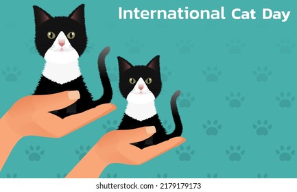 World Cat Day concept. Holiday concept. Template for background, Web banner, card, poster
