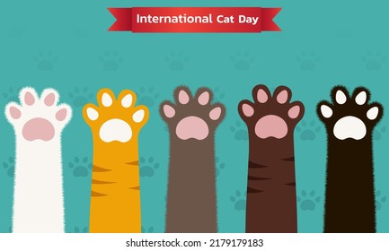 World Cat Day concept. Holiday concept. Template for background, Web banner, card, poster