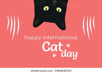 World Cat Day concept. Holiday concept. Template for background, Web banner, card, poster