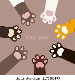 World Cat Day concept.International Cat Day. Holiday concept. Template for background, Web banner, card, poster