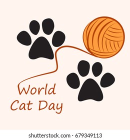 World Cat Day illustration, August 8. Suitable for poster, banner, campaign, and greeting card