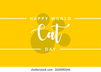 World Cat Day. International Cat Day. Holiday concept. Template for background, Web banner, card, poster, t-shirt with text inscription