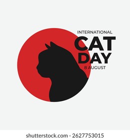 World Cat Day. International holiday on August 8. Vector illustration.