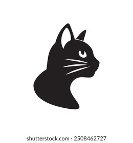 world cat day modern cat face logo illustration design