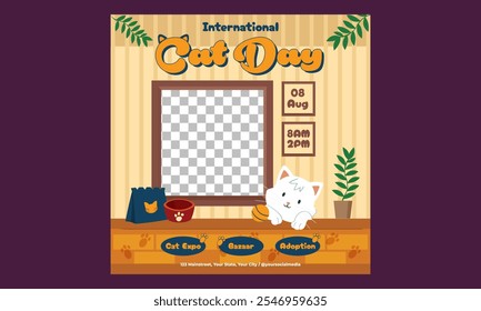 World Cat Day Socials Media. Vector illustration.