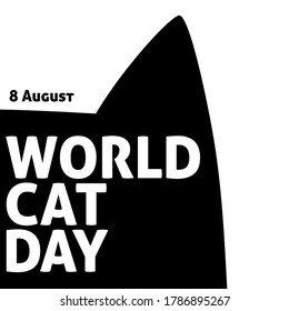 World Cat Day. Vector illustration for the international day of cats. Congratulatory card for cat lovers. Logo, label, emblem, icon for the festival of cats