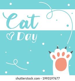 Día Mundial del Gato. Ilustración vectorial. Festividad internacional: 8 de agosto