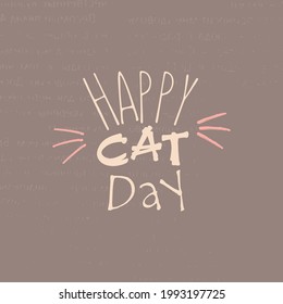 World Cat Day. Vector illustration. International holiday - 8 august
