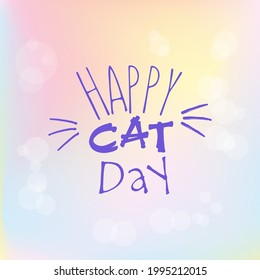 World Cat Day. Vector illustration. International holiday - 8 august